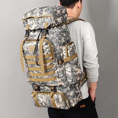 80L Large Capacity Bag Tactical Backpack Luggage Outdoor Essential Camping Hiking Hiking Fishing Practical Bag