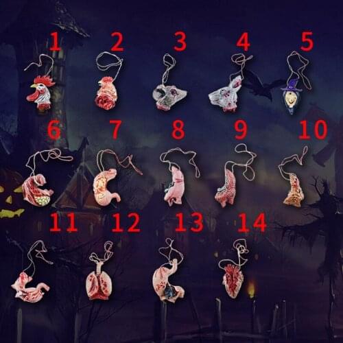 Halloween Party Ornament Witch Head Horror Props Bloody Animal Liver Stomach Heart Organ Decor 14 Styles