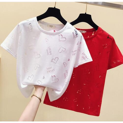 GGRIGHT Funny LadiesTops Summer Fashion Hollow Out Short Sleeve T Shirt Women 2020 Korean Female Tshirt T-shirt Tee Shirt Femme