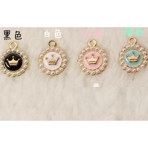 10pcs/lot colorful crown pendant size 13*15mm alloy enamel Charm DIY accessories of necklace bracelet headdress handmade