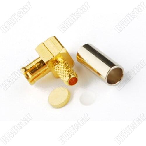 100 Pieces MCX male plug right angle connector crimp For RG316 RG174 LMR100 cable 75 ohm