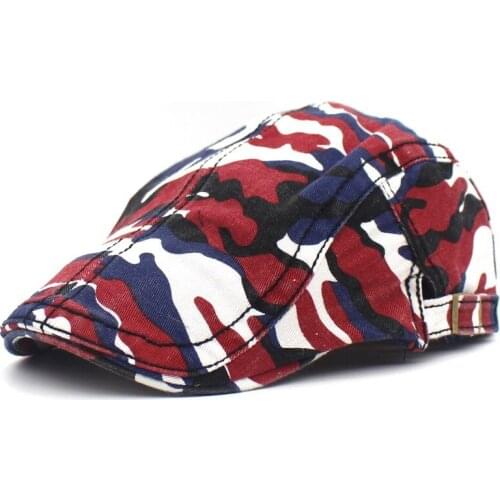 2021 Camouflage Print Newsboy Caps Cotton Flat Peaked Cap Men and Women Painter Beret Hats 28