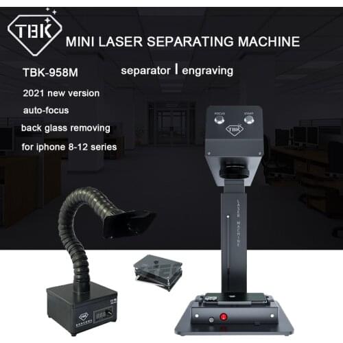 2021 TBK-958A update TBK-958M MINI Laser Separating Engraving Machine For Iphone 8 X 11 12 Back Cover Glass Removing Auto-Focus