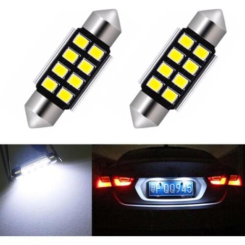 2x LED CANbus Dome Festoon 2835 Error free License Number Plate Light Bulbs For Renault Megane 2