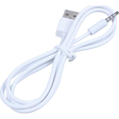 3.5mm Plug o AUX to USB 2.0 Plug Adapter Charging Cable 1M White