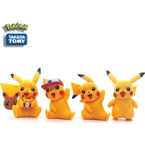 4 different styles of Japanese cartoon Pokemon Pikachu action toy model classic collection kids gifts