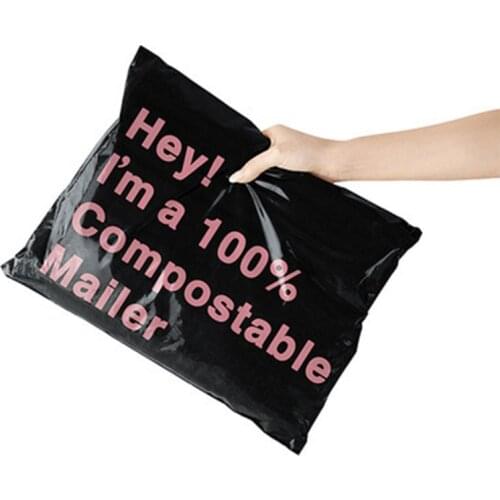 50Pcs Eco-Friendly Express Courier Bags 100% Biodegradable Waterproof Clothing Packing Bag Plant Starch Self-Seal Courier Bags