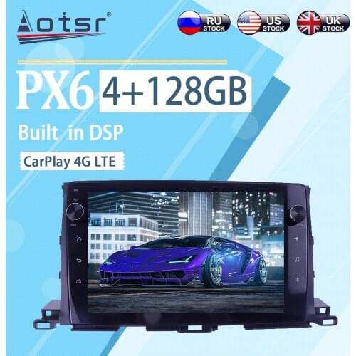 4+128GB For Toyota Highlander 2015 - 2018 Android 10 Wireless Carplay Car Multimedia Radio Player GPS Navigation Stereo Player