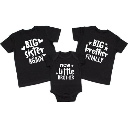 Big Sister Again Big Brother Finally New Little Brother Baby Shower Gift Promoted To Big Sister Big Brother Matching Shirt
