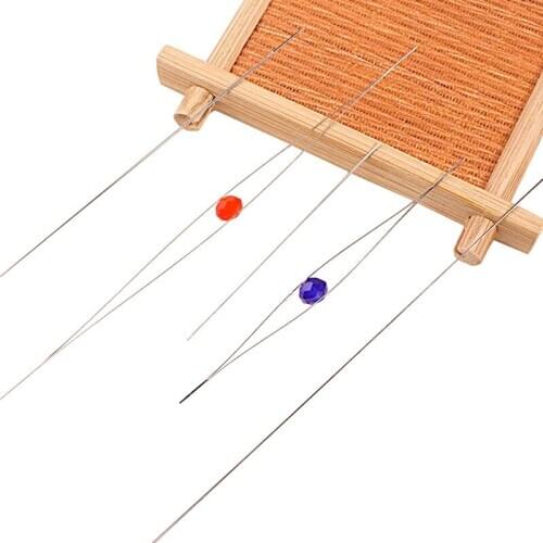 Big hole fine jewelry beading pearl beads hand long stainless steel wire channeling large Beaded needle beaded cross stitch