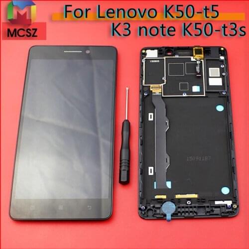 K50-t5 K3 Note K50a40 LCD Display Touch Screen Assembly With Frame For Lenovo K50-t3s Replacement Parts