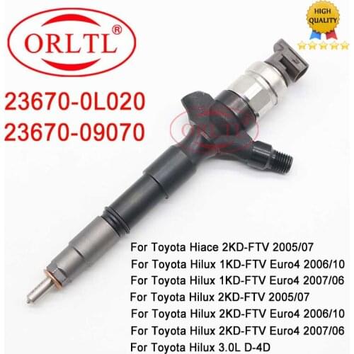 Common Rail Injector 23670-09070 Genuine Fuel Injector 2367009070 For Toyota Hilux 1KD-FTV OEM Auto Parts 236700I020