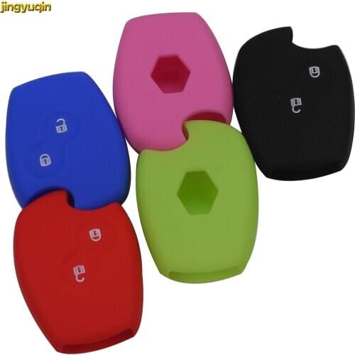 Jingyuqin 2 Buttons Silicone Remote Car Key Case Cover for Renault Kangoo DACIA Scenic Megane Sandero Captur Twingo Modus