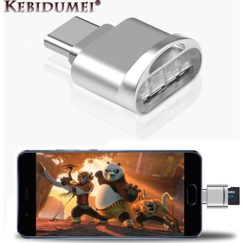 Kebidumei Portable Mini Card Reader Type C Micro SD TF Memory Card Reader OTG Adapter USB 3.1 Card Reader For Phone