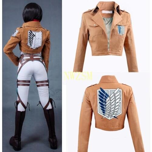 Attack on Titan Jacket Shingeki no Kyojin Legion Coat Cosplay Eren Levi Jacket Plus Size Free shipping Halloween Costume