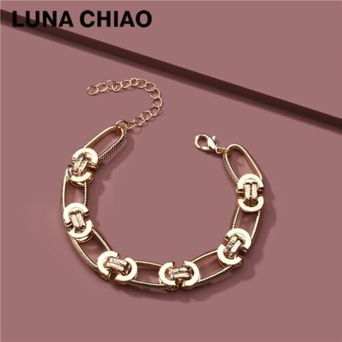 LUNA CHIAO Fashion Jewelry Unique CC Chunky Metal Chains Bracelets for Women