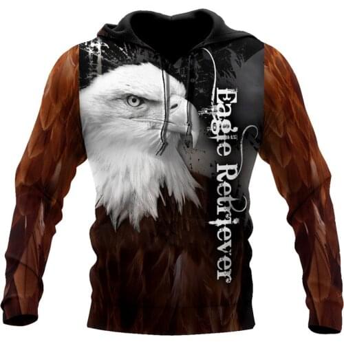 Fashionable White Hawk autumn winter Sweatshirt 3D print Unisex casual Zip Hoodie original street style Hoodie