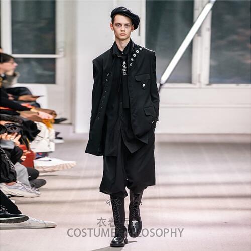 S-7XL!!Casual style mens jacket catwalk style custom collar Chinese style suit