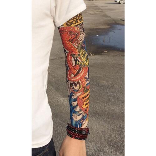 1Pcs Trendy Men Women New high Elastic Fake Temporary Tattoo Sleeve Designs Summer sunscreen Body Arm Warmers