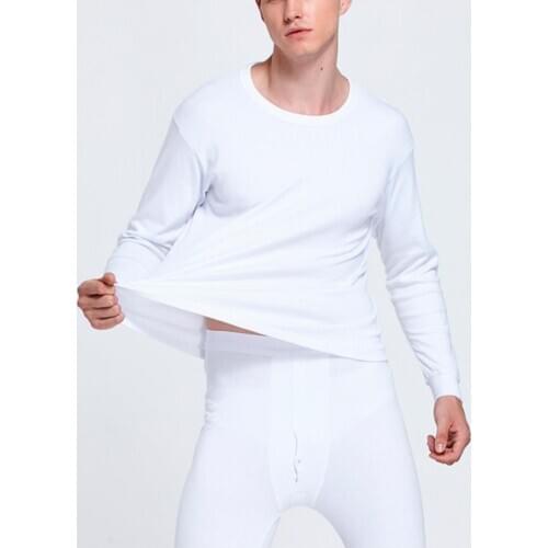 Men Cotton Thermal Underwear Sets Thermo Long Johns Winter Clothes Warm Body Top Buttoms