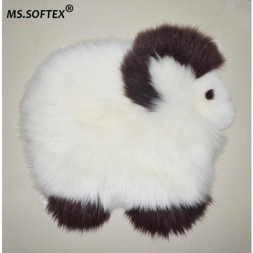 Ms.Softex Natural Sheepskin Seat Cushion Genuine Sheepskin Cushion Small Rug Cartoon Sheepskin Home Rug Baby Rug