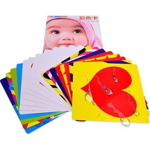 New 21x21cm Color Cards for Preschool Educational Baby Kids Double-sided Visual Training card animal cards 6-18 months