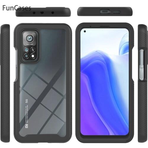 Transparent Back Cover Cases For Phones hoesje Xiaomi 10T Glitter Screen Protector And Phone sFor Xiaomi funda 10T Pro Casa Mi