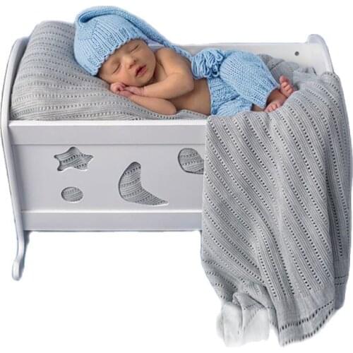 Bebe Photo Shoot Props Costume for 0-3M Newborn Babies Photographer Accessories Handmade Boy Girls New Blue Set Outfits 2021