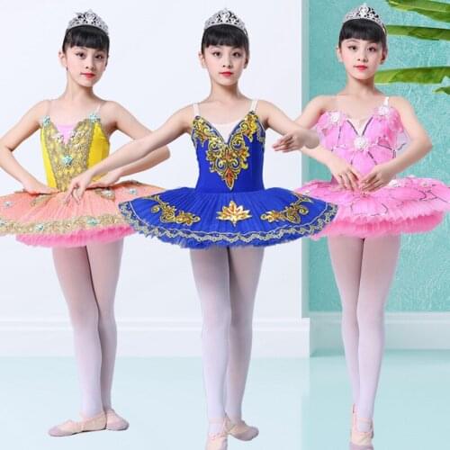 Pink Ballet Tutu Child Kids Girls Professional Ballet Tutu Swan Lake Ballerina Dance Costumes Pancake Tutu Ballet Dress Girls