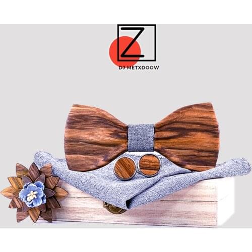 Zebra Wood Handmade 3D Grey Wooden Bow Ties for Men Quality mens tie Wood Bowtie 3D Handmade Butterfly Wood Bow Tie Gravata