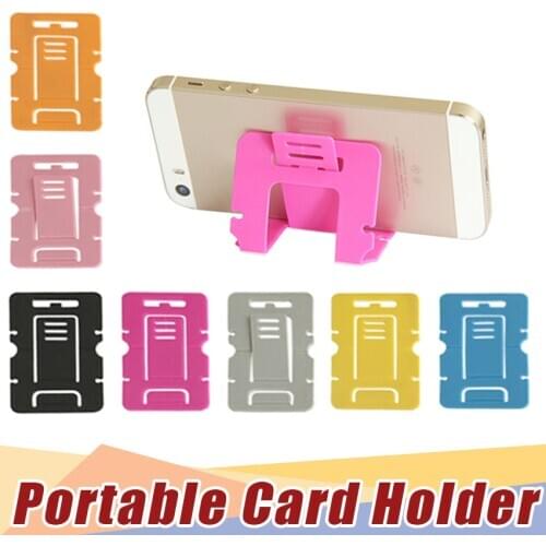 Folding card holder convenience Candy Phone Holder Plastic Folding Dual Mobile Phone Universal Bracket For card stand 2000 p