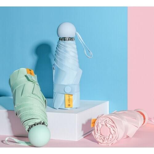 Ultra-Light Five Folding Capsule Umbrella Portable Mini Sun Umbrella UV-Proof Suny and Rainny Dual-use Women Gift Umbrella