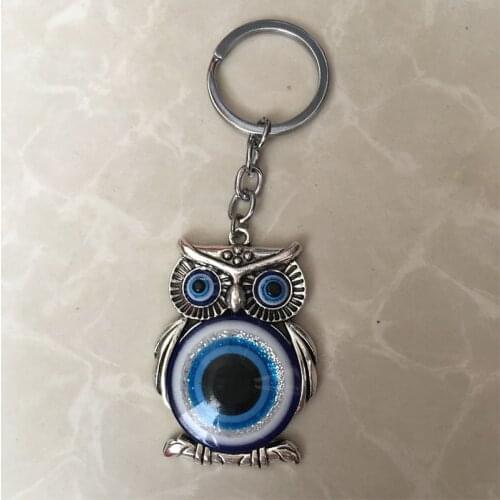 Turkish Evil Eye Keychain Hamsa Hand Elephant Owl Keychain For Women Men Jewelry Tassel Pendant Car Keyrings key Chains Holder