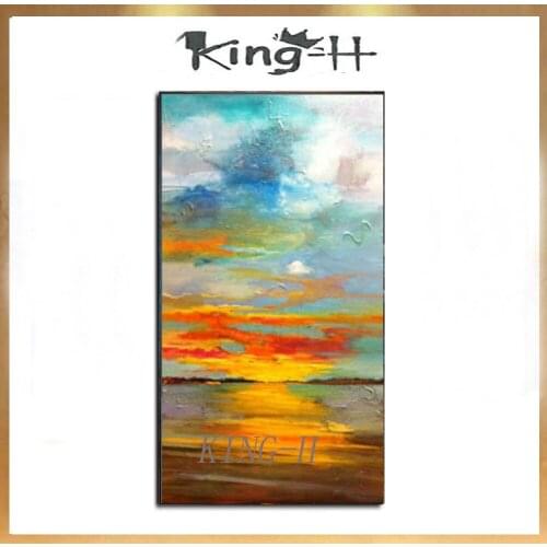 Sunrise, modern knife thick oil abstract drawing, household adornment wall hand-painted canvas oil painting pictures