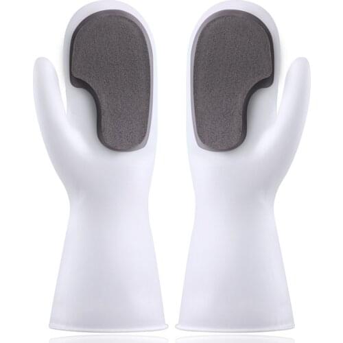 Губка На Липучке Силиконовые Перчатки Для Мытья Посуды Бытовые Инструменты Для Чистки Кухни