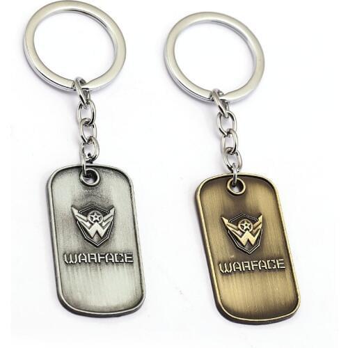 High Quality Warface Key Chain Key Ring Accessories New Arrival 2018 Black Silver KeyChains for Best Friends Stainless