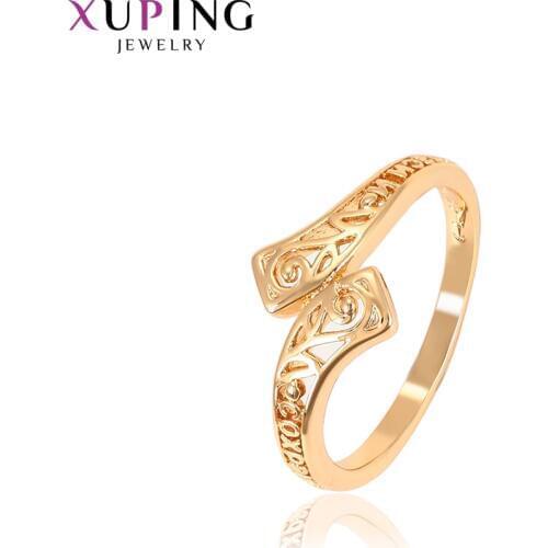 Xuping New Arrival Gold-color Plated Trendy Rings for Girls Wild Style Jewelry Environmental Copper Gift 15912
