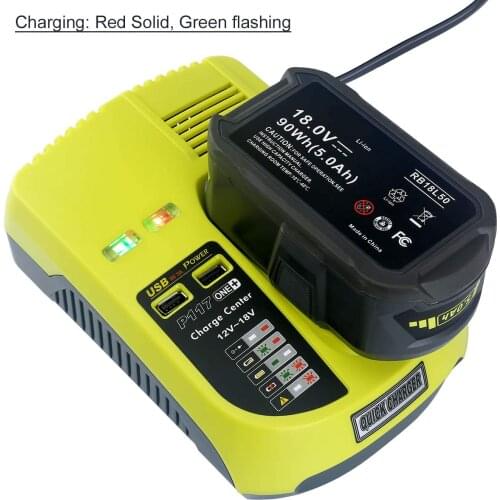 P117 Charger For Ryobi ONE+Plus P108 Dual Chemistry Battery 12V-18V EU/US/AU Plug For Ryobi 12V-18V Ni-CD Ni-MH Li-ion Battery