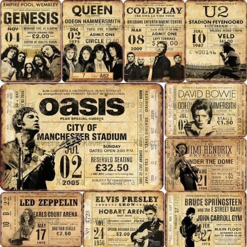 Famous Rock Band Posters Metal Plaque Band Star Retro Bar Pub Rock Club Decoration Music Metal Plate Wall Sticker Iron Painting