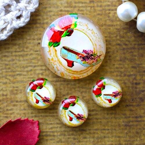 12mm 25mm 14mm 16mm 18mm 20mm Photo Glass Cabochons Round Cameo Set Handmade Settings Stone Middle Ages 05