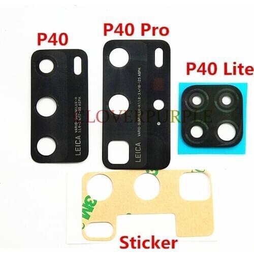20x New Original Camera glass lens with sticker for Huawei P40 Pro Lite Back lens replacement parts