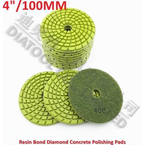 DIATOOL 12pcs 4inch Diamond Resin Bond Concrete Polishing Pads #400 Renew Pads Beton Floor Renew Reparing Disk Dia 100mm