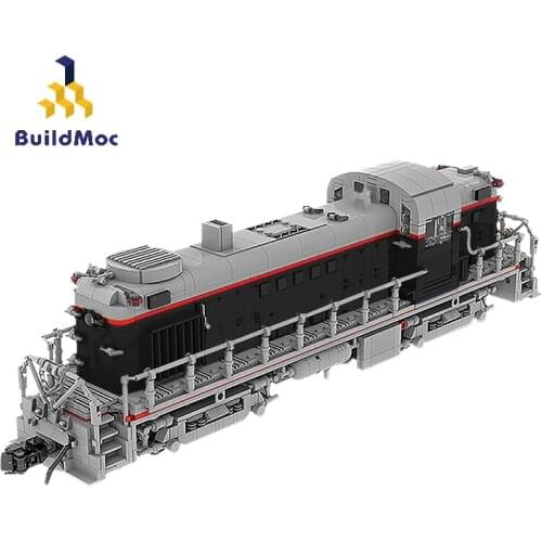 BuildMoc Train Station Union Pacific Alco RS-2 (1:38) Railway Building Blocks MOC City Train Track Bricks Toys For Children Gift