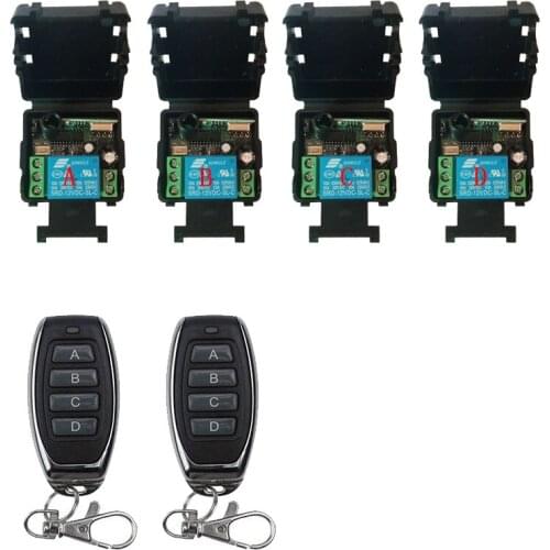 DC12V 24V 1CH Mini Wireless RF Remote Control Light Switch 10A Relay Output Radio Receiver Module+Transmitter Garage Doors/lamp