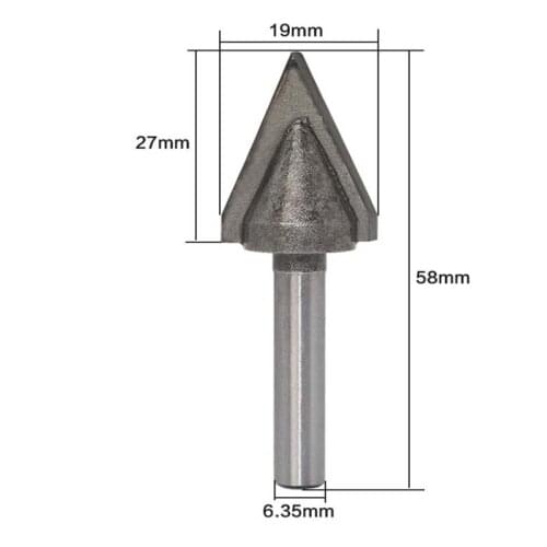 Woodworking cutter 60 ° bevel cutter electric wood milling and trimming machine advertising cutter woodworking 60 ° groove V-sha