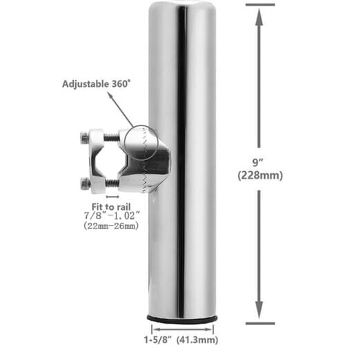 Marine Boat Fishing Rod Holder Mount for 19-26mm Rails Fishing Rod Rack Holder Pole Bracket Support Boat Fishing Tackle