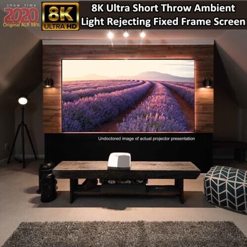 Diagonal 16:9 Ambient Light Rejecting Fixed Frame Projection Projector Screen for Ultra short throw projectors