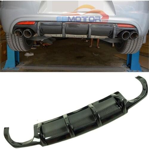 Home / For VOLKSWAGEN / Scirocco / Real Carbon Fiber Quad Exhaust Dual Outlet Rear Bumper Lip diffuser for VW Scirocco R bumper