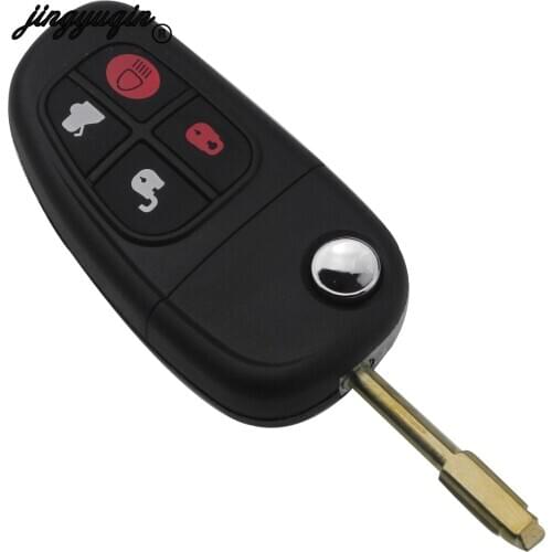Jingyuqin 5pcs/lot NEW 4 Buttons Car Remote Key Fob For Jaguar X-Type S-Type XJ XK Type Flip Folding Key Case