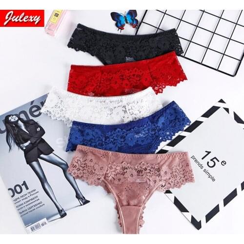 Julexy Sexy Lace Hollow Out Underwear Transpareant Women G-string Panties Hot Lingerie ropa mujer Thongs